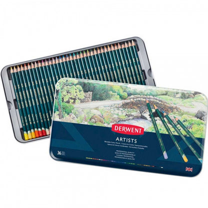 Derwent Artists Pencil 36'li Teneke Kutu (Kuru Boya Kalemi)
