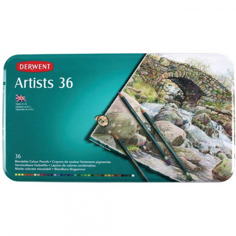 Derwent Artists Pencil 36'li Teneke Kutu (Kuru Boya Kalemi)