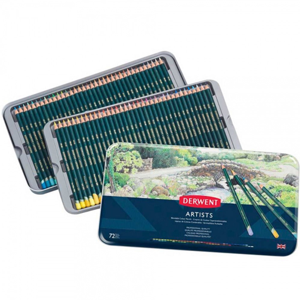 Derwent Artists Pencil 72'li Teneke Kutu (Kuru Boya Kalemi)