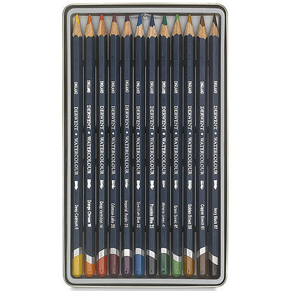 Derwent Watercolour Pencil 12'li Teneke Kutu (Sulu Boya Kalemi)