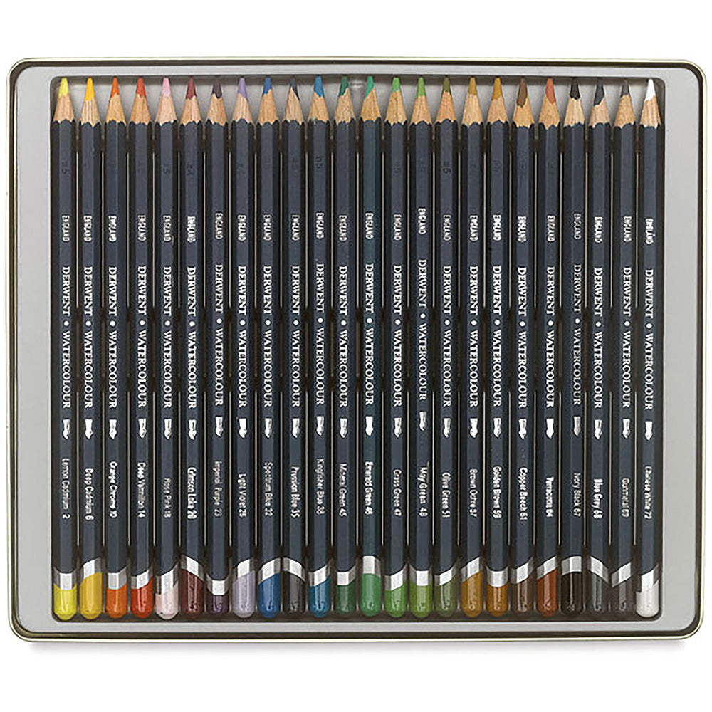 Derwent Watercolour Pencil 24'lü Teneke Kutu (Sulu Boya Kalemi)