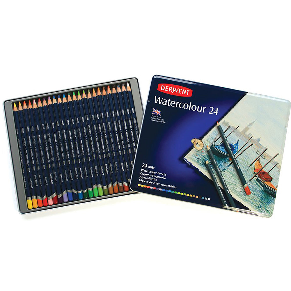 Derwent Watercolour Pencil 24'lü Teneke Kutu (Sulu Boya Kalemi)