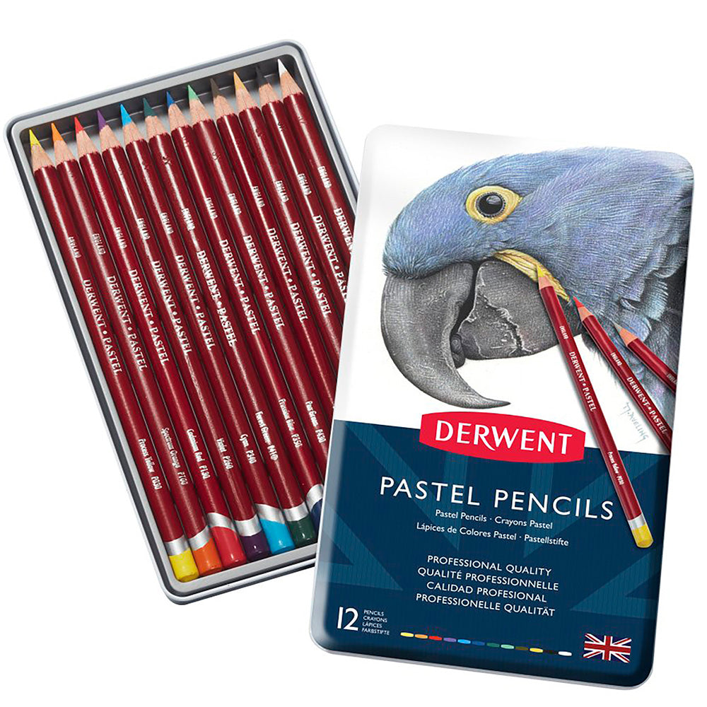 Derwent Pastel Pencil 12'li Teneke Kutu (Pastel Kalem)