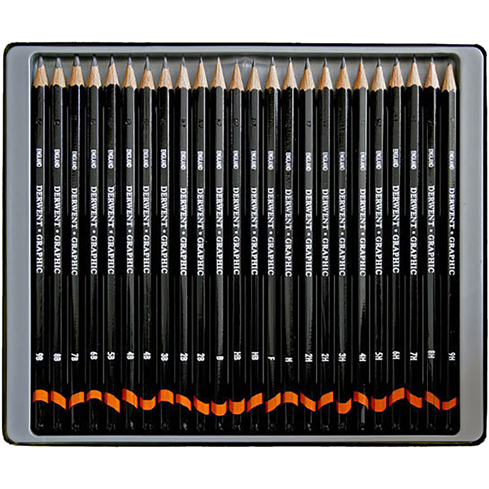 Derwent Graphic Pencil 24'lü Teneke Kutu (Dereceli Kalem)