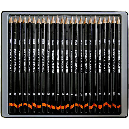 Derwent Graphic Pencil 24'lü Teneke Kutu (Dereceli Kalem)