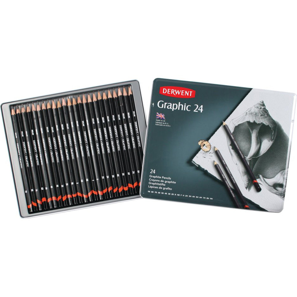 Derwent Graphic Pencil 24'lü Teneke Kutu (Dereceli Kalem)
