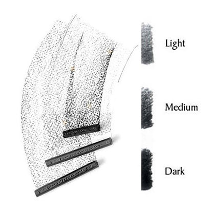 Derwent Compressed Charcoal Medium Stick (Orta) (Sıkıştırılmış Kömür Çubuk)
