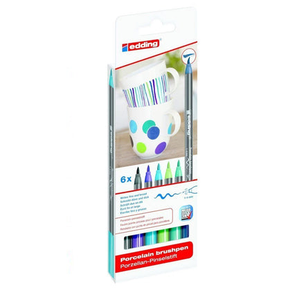 Edding Porselen Kalemi 6'lı Set Soğuk Renkler