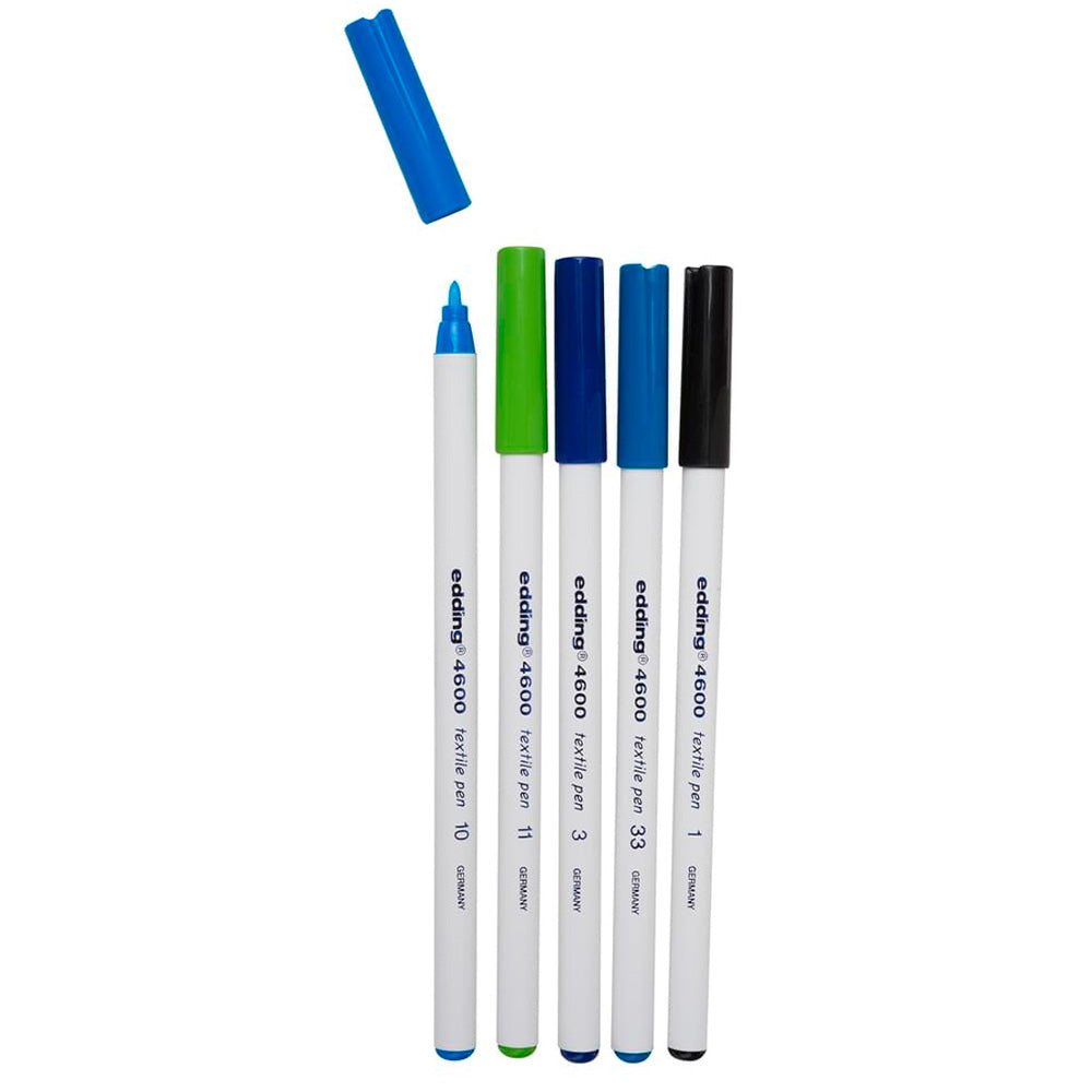 Edding Tekstil Kalemi 1mm 5'li Kutu Soğuk Renkler