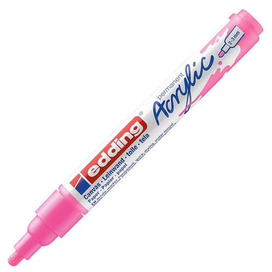 Edding 5100 Orta Uçlu Akrilik Markör 2-3mm Yuvarlak Uç Fosforlu Pembe