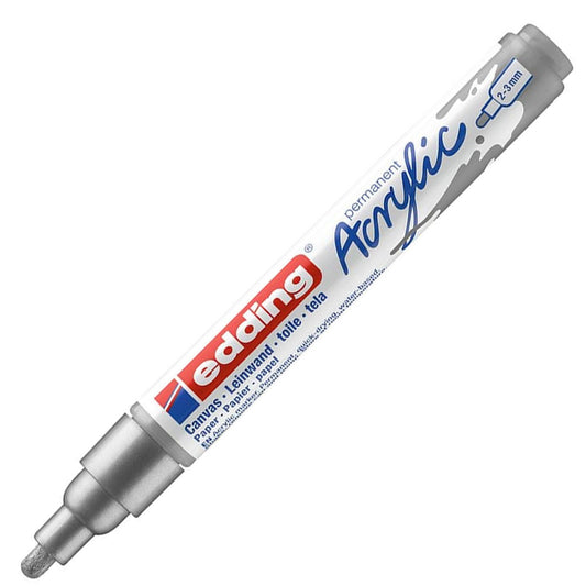 Edding 5100 Orta Uçlu Akrilik Markör 2-3mm Yuvarlak Uç Gümüş
