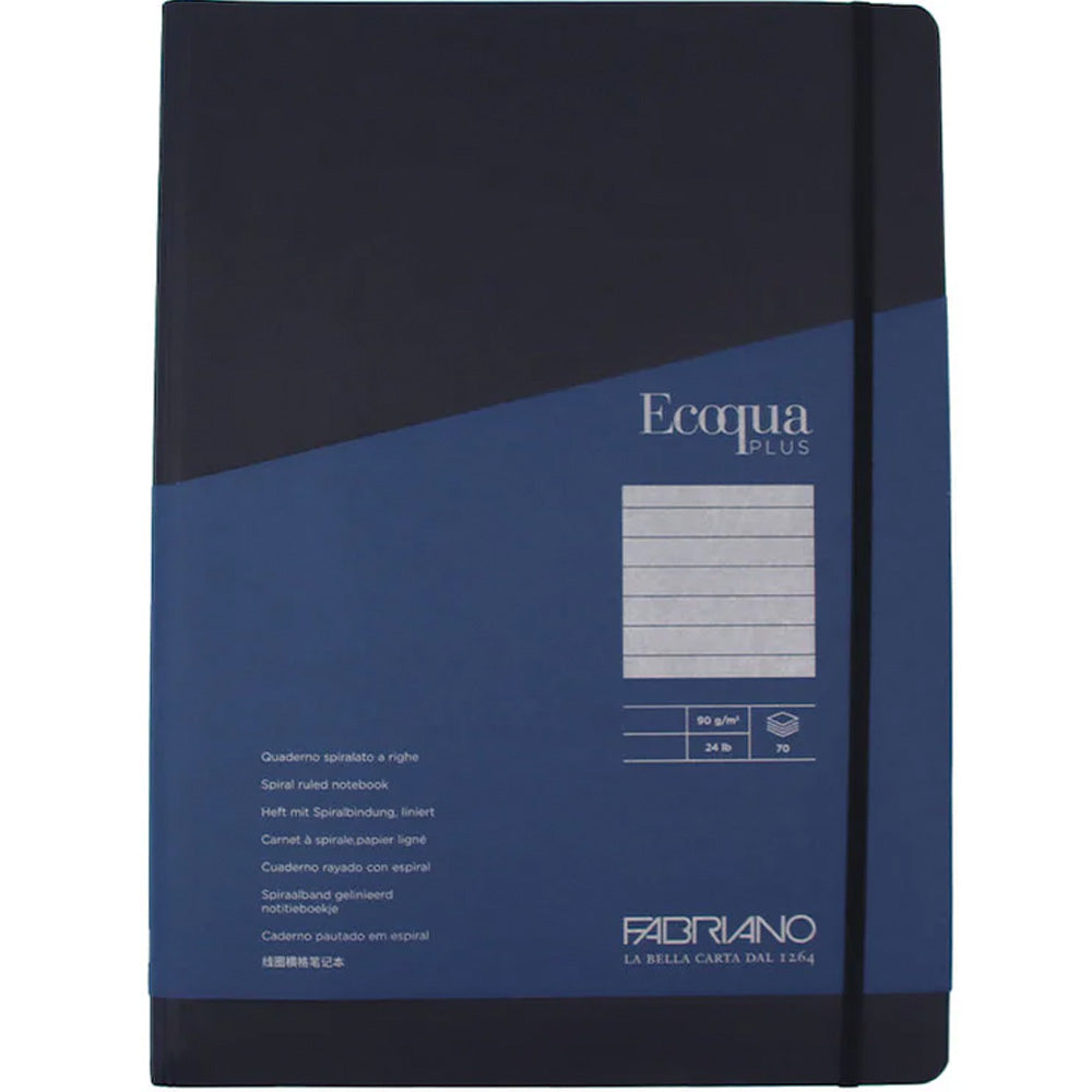 Fabriano Ecoqua Plus Glued Notebook 90gr A4 Dark Blue Ruled 90 Yaprak