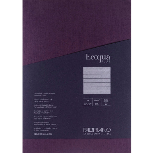 Fabriano Ecoqua Plus Glued Notebook 90gr A4 Vino Ruled 90 Yaprak