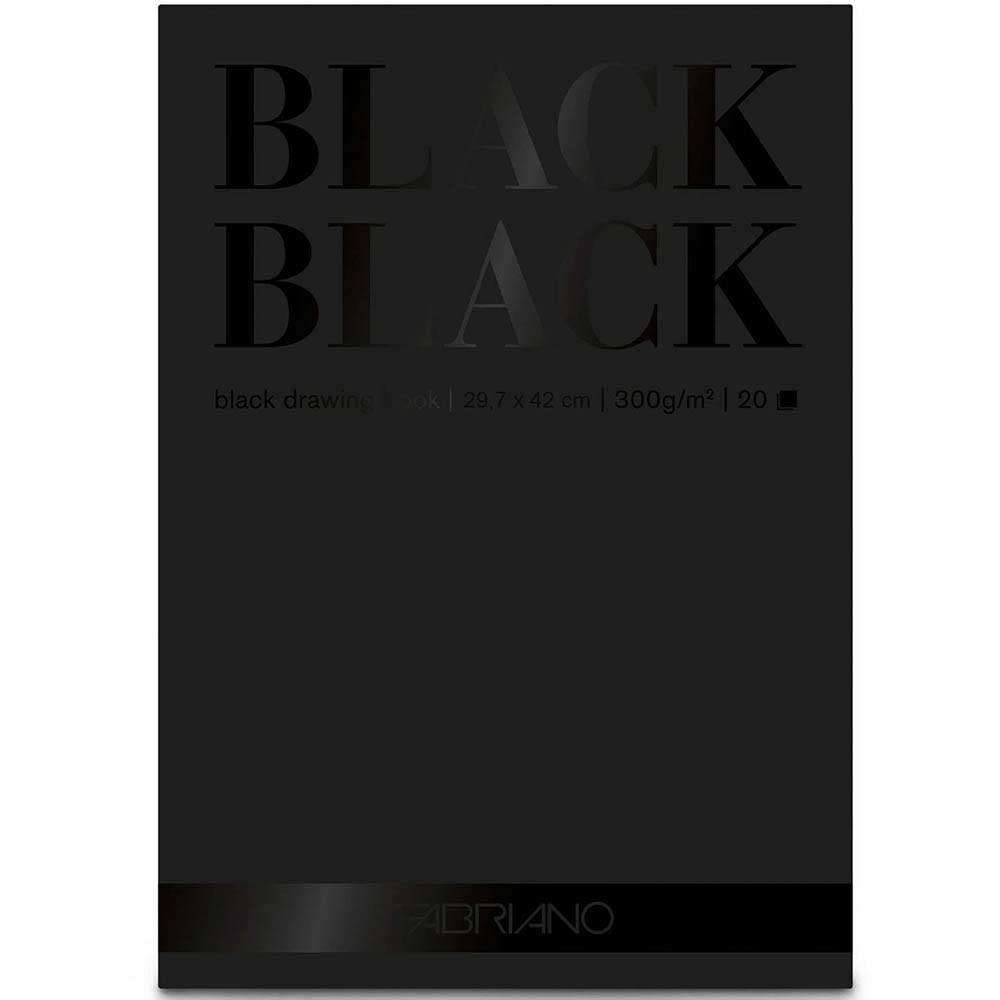 Fabriano Black Black 300gr Siyah Çok Amaçlı Resim Blok 20 Sayfa A3 (29.7x42cm)
