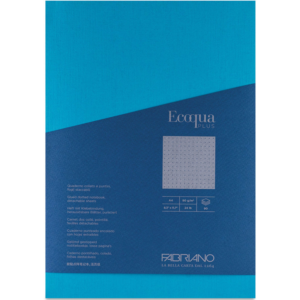 Fabriano Ecoqua Plus Glued Notebook 90gr A4 Turchese Dotted 90 Yaprak