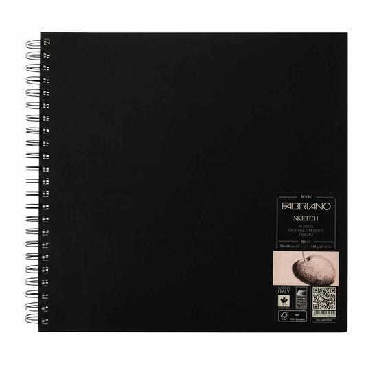 Fabriano Sketch Book Natural Grain 110gr Squared Spiralli Çizim Blok 80 Sayfa 30x30cm