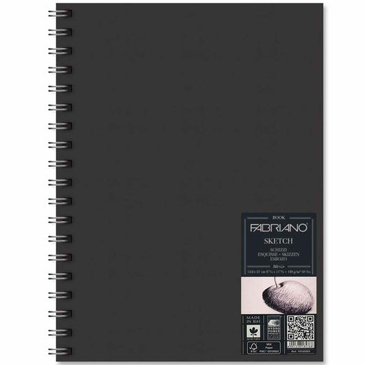 Fabriano Sketch Book Natural Grain 110gr Portrait Spiralli Çizim Blok 80 Sayfa A5 (14.8x21cm)