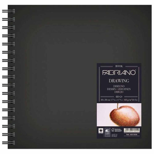 Fabriano Drawing Book Natural Grain 160gr Squared Spiralli Çizim Blok 60 Sayfa 30x30cm