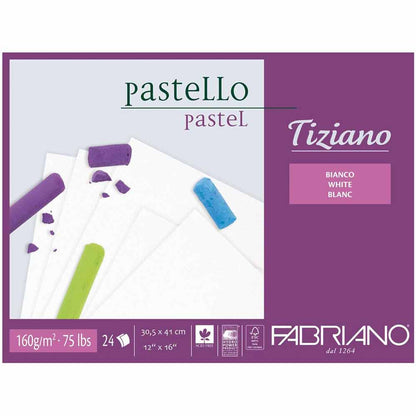 Fabriano Tiziano 160gr Bianco (Beyaz) Pastel Blok 24 Sayfa 30.5x41cm