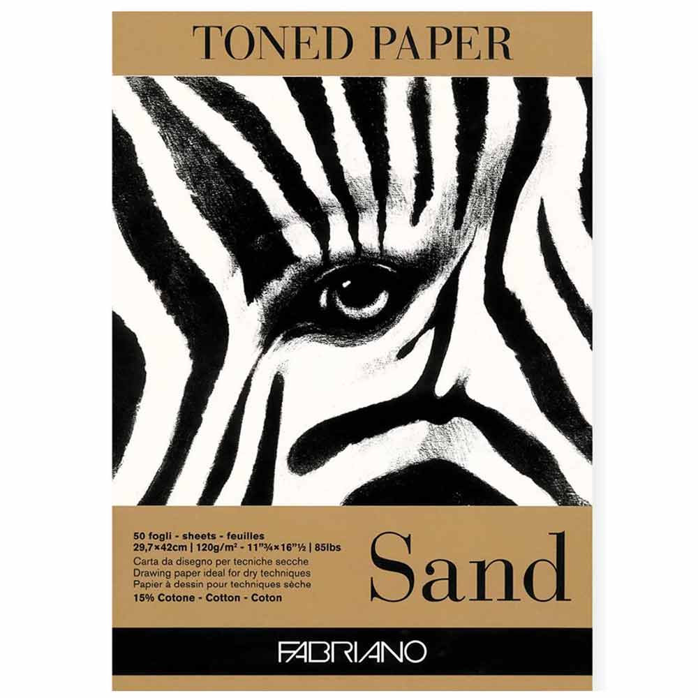 Fabriano Toned Paper Sand Eskiz ve Çizim Blok 120gr 50 Sayfa Kum Rengi A3 (29.7x42cm)