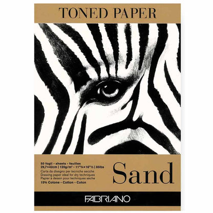 Fabriano Toned Paper Sand Eskiz ve Çizim Blok 120gr 50 Sayfa Kum Rengi A3 (29.7x42cm)