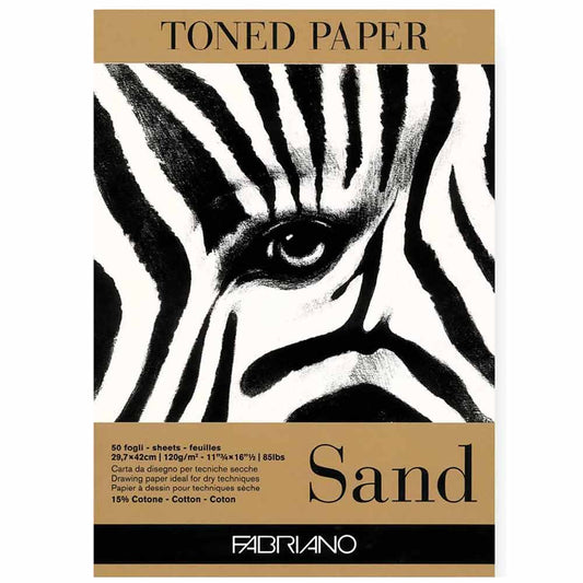 Fabriano Toned Paper Sand Eskiz ve Çizim Blok 120gr 50 Sayfa Kum Rengi A3 (29.7x42cm)