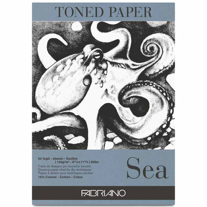 Fabriano Toned Paper Sea Eskiz ve Çizim Blok 120gr 50 Sayfa Deniz Rengi A4 (21x29.7cm)