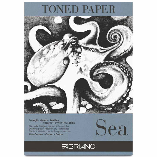 Fabriano Toned Paper Sea Eskiz ve Çizim Blok 120gr 50 Sayfa Deniz Rengi A4 (21x29.7cm)