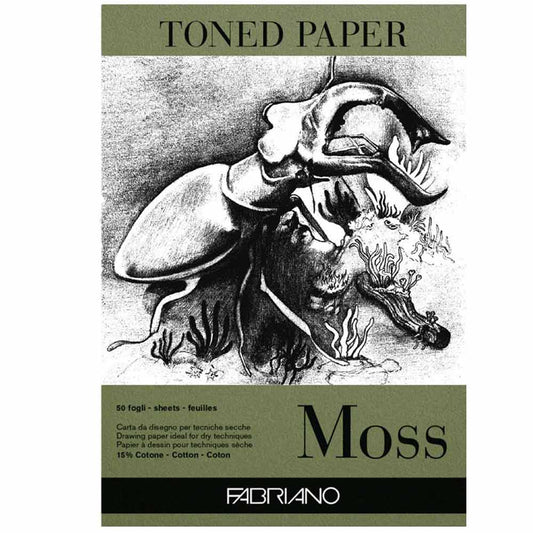 Fabriano Toned Paper Moss Eskiz ve Çizim Blok 120gr 50 Sayfa Yosun Rengi A3 (29.7x42cm)