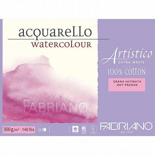 Fabriano Artistico Extra White Hot Pressed 300gr Sulu Boya Blok 20 Sayfa 18x26cm