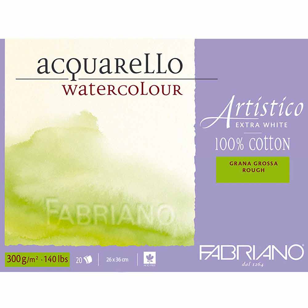 Fabriano Artistico Extra White Rough 300gr Sulu Boya Blok 20 Sayfa 26x36cm