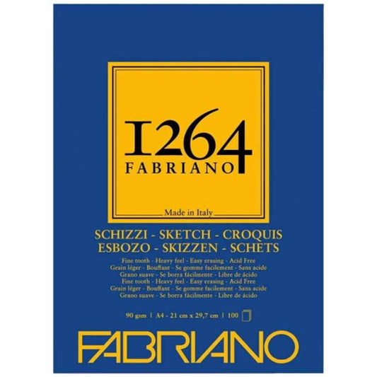 Fabriano 1264 Sketch Eskiz Blok 90gr 100 Sayfa A4 (21x29.7cm) (1 Kenarı Yapışkanlı)