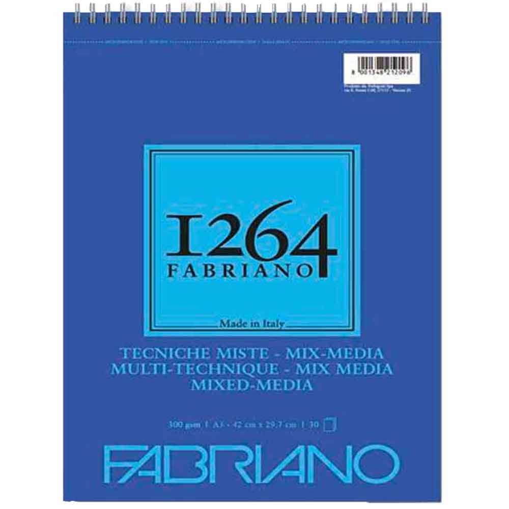 Fabriano 1264 Mix Media Spiralli Defter 300gr 30 Sayfa A3 (29.7x42cm)
