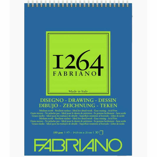 Fabriano 1264 Drawing Paper Spiralli Defter 180gr 30 Sayfa A5 (14.8x21cm)