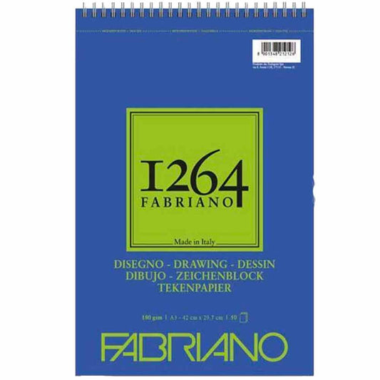 Fabriano 1264 Drawing Paper Spiralli Defter 180gr 50 Sayfa A3 (29.7x42cm)