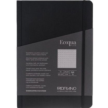 Fabriano Ecoqua Plus Fabric Notebook 90gr A5 Nero Dotted 80 Yaprak