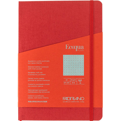 Fabriano Ecoqua Plus Fabric Notebook 90gr A5 Vino Dotted 80 Yaprak