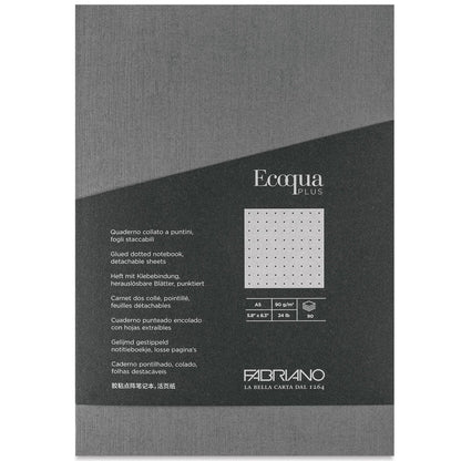 Fabriano Ecoqua Plus Fabric Notebook 90gr A4 Antracite Dotted 80 Yaprak