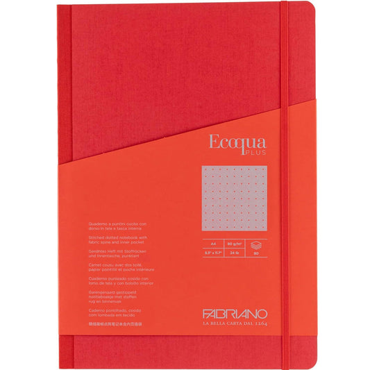 Fabriano Ecoqua Plus Fabric Notebook 90gr A4 Lampone Dotted 80 Yaprak