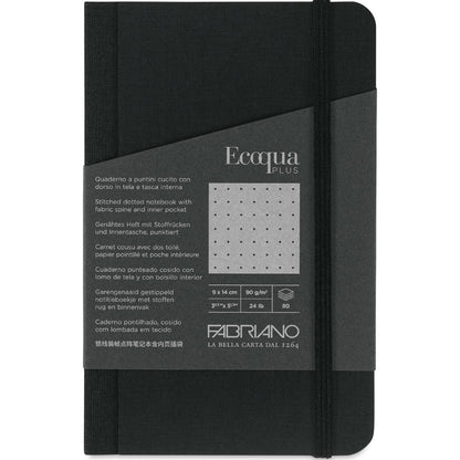 Fabriano Ecoqua Plus Fabric Notebook 90gr A6 Nero Dotted 80 Yaprak