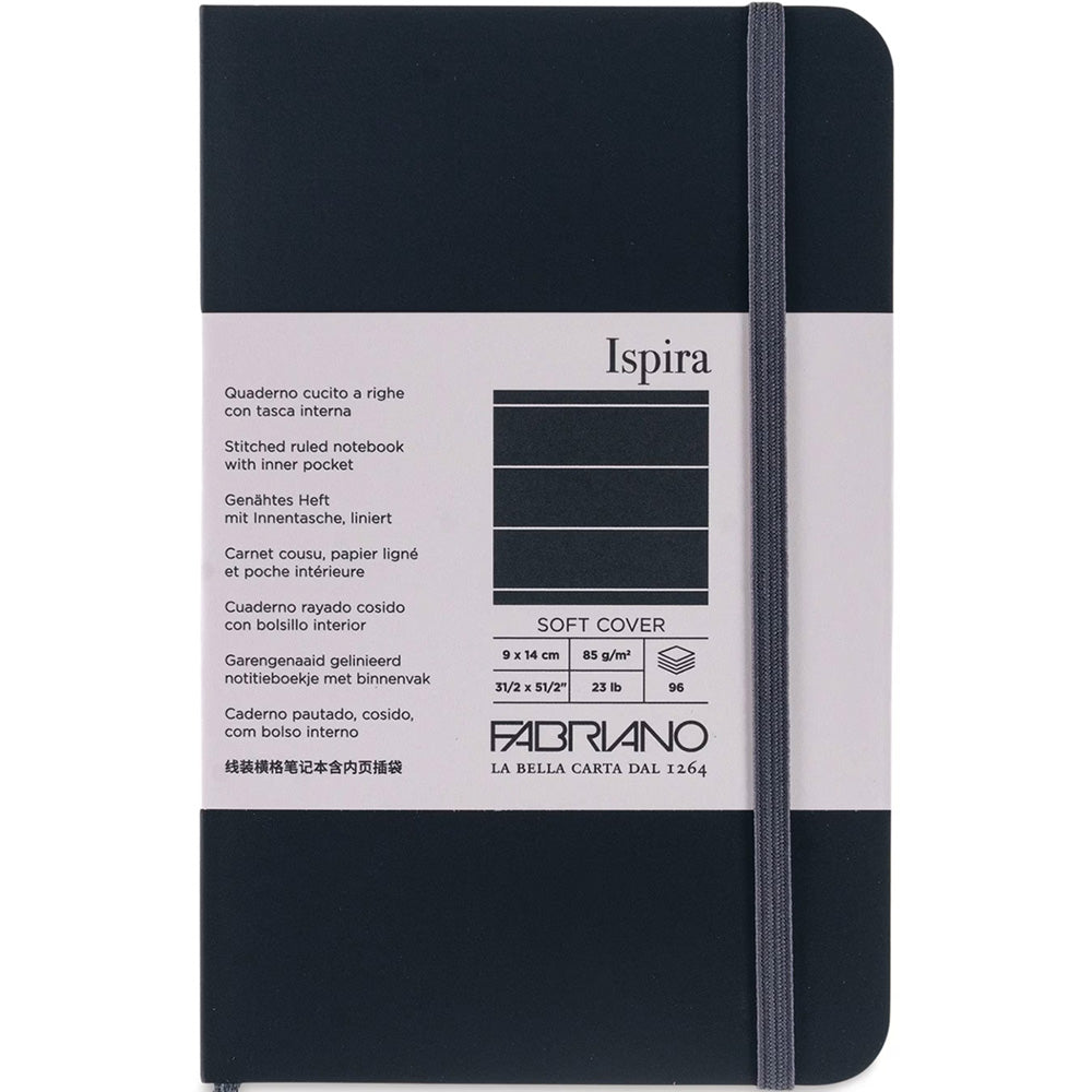 Fabriano Ispira Softcover Notebook 85gr A6 Black Ruled 96 Yaprak