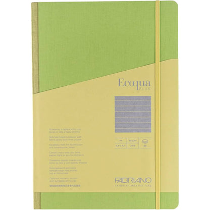 Fabriano Ecoqua Plus Fabric Notebook 90gr A4 Lime Ruled 80 Yaprak