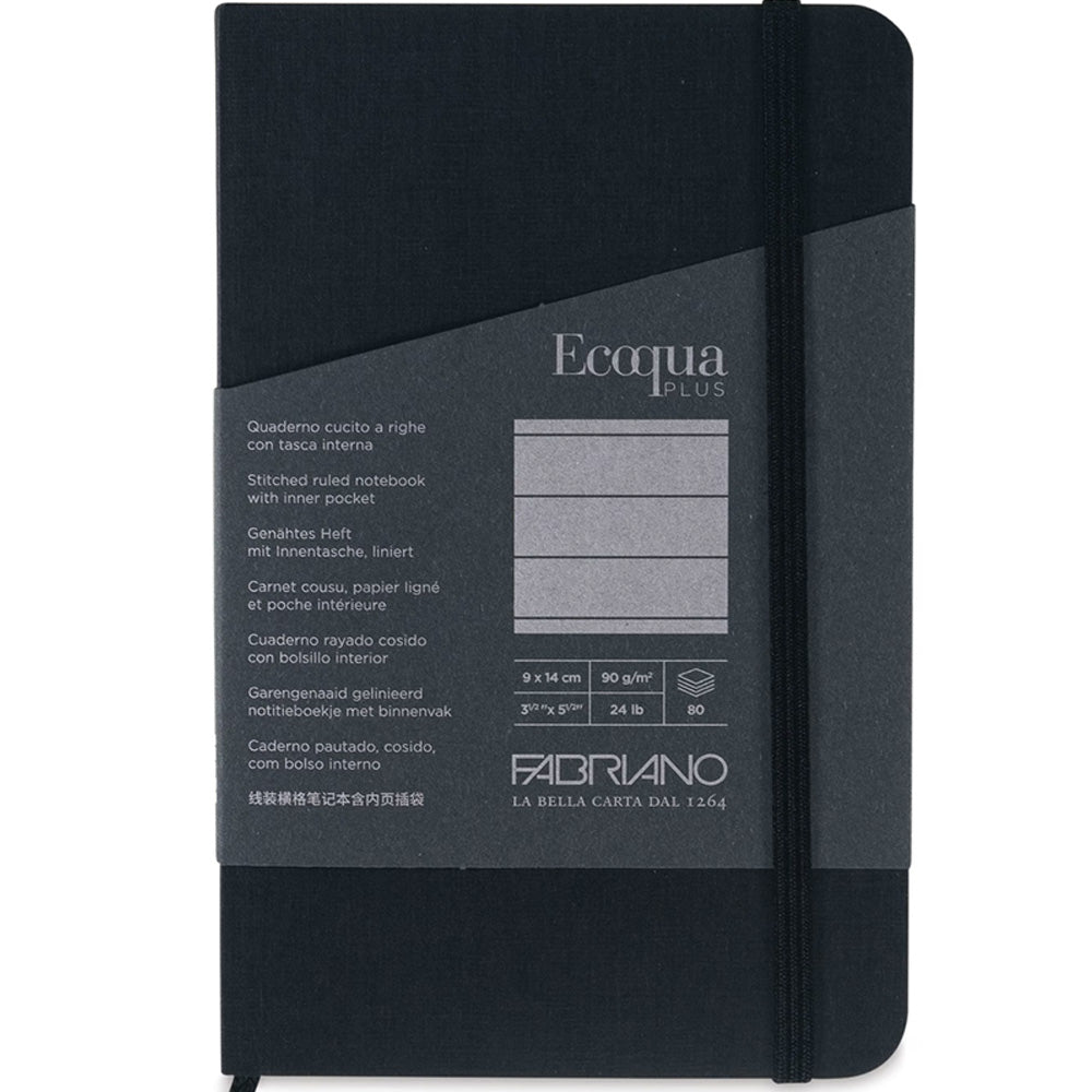 Fabriano Ecoqua Plus Stitch Notebook 90gr A6 Nero Ruled 80 Yaprak