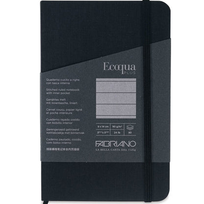 Fabriano Ecoqua Plus Stitch Notebook 90gr A6 Nero Ruled 80 Yaprak