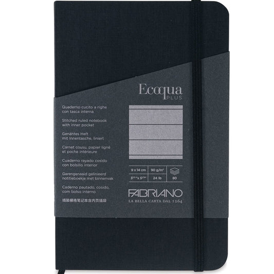 Fabriano Ecoqua Plus Stitch Notebook 90gr A6 Nero Ruled 80 Yaprak