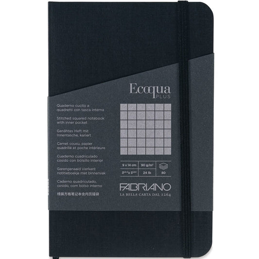 Fabriano Ecoqua Plus Stitch Notebook 90gr A6 Nero Squared 80 Yaprak