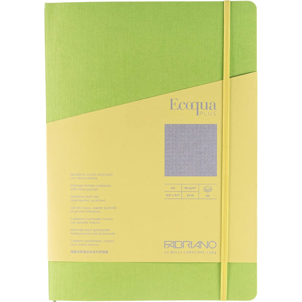 Fabriano Ecoqua Plus Stitch Notebook 90gr A4 Lime Dotted 80 Yaprak