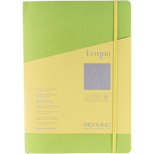 Fabriano Ecoqua Plus Stitch Notebook 90gr A4 Lime Dotted 80 Yaprak