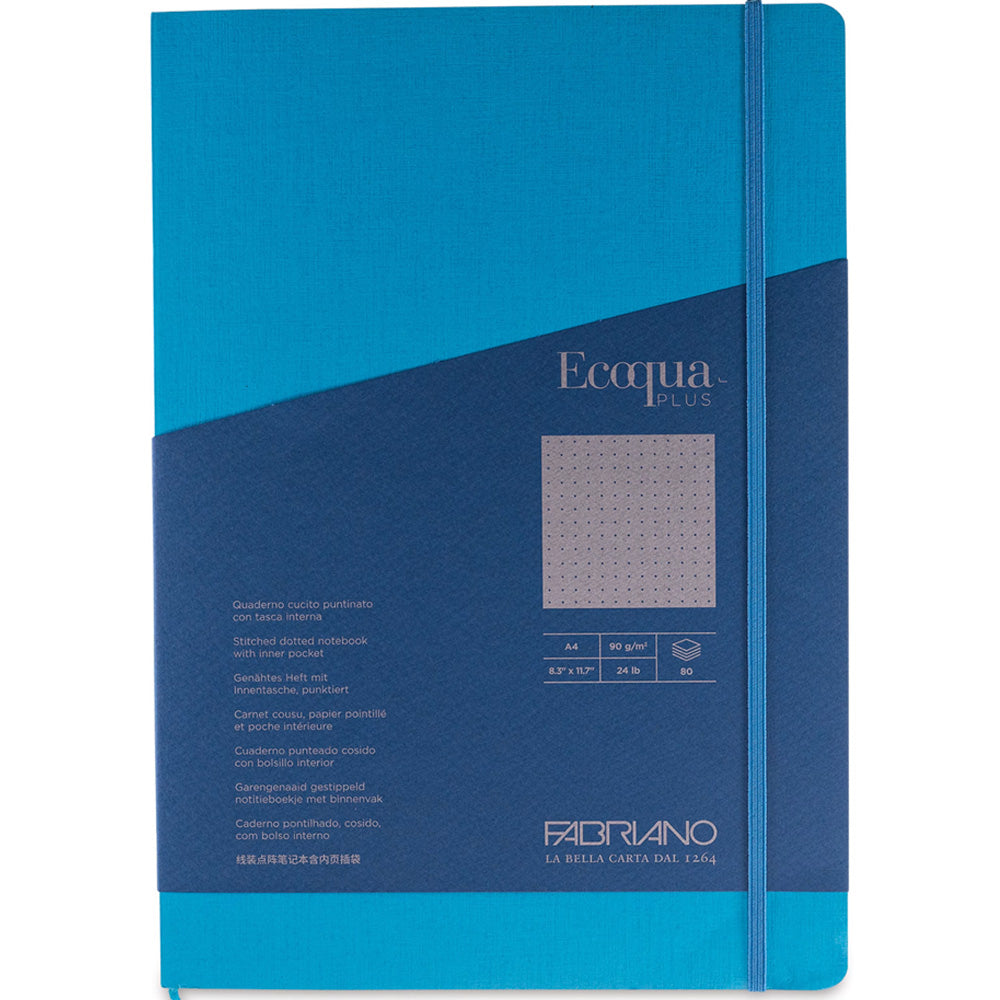 Fabriano Ecoqua Plus Stitch Notebook 90gr A4 Turchese Dotted 80 Yaprak