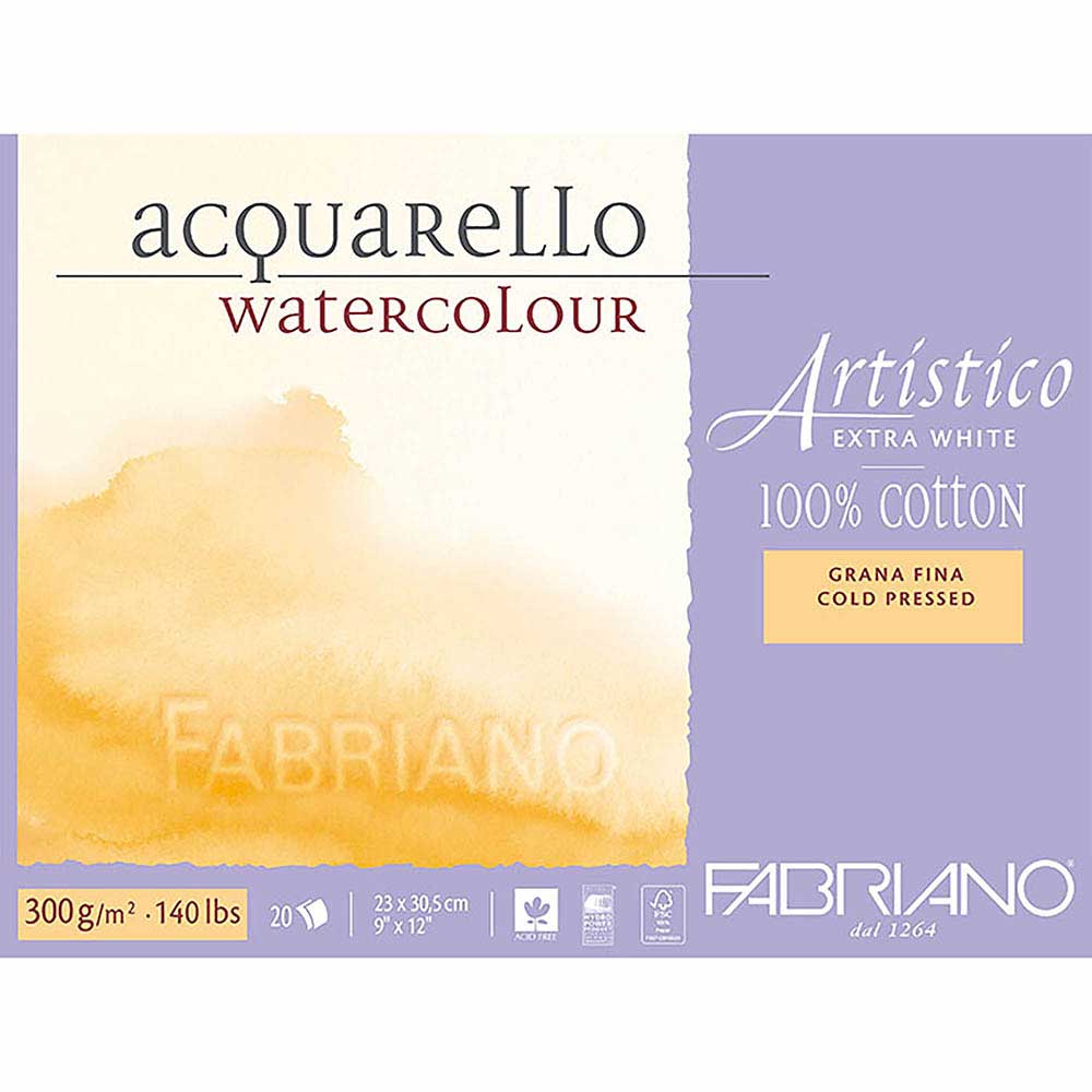 Fabriano Artistico Extra White Cold Pressed 300gr Sulu Boya Blok 20 Sayfa 23x30.5cm